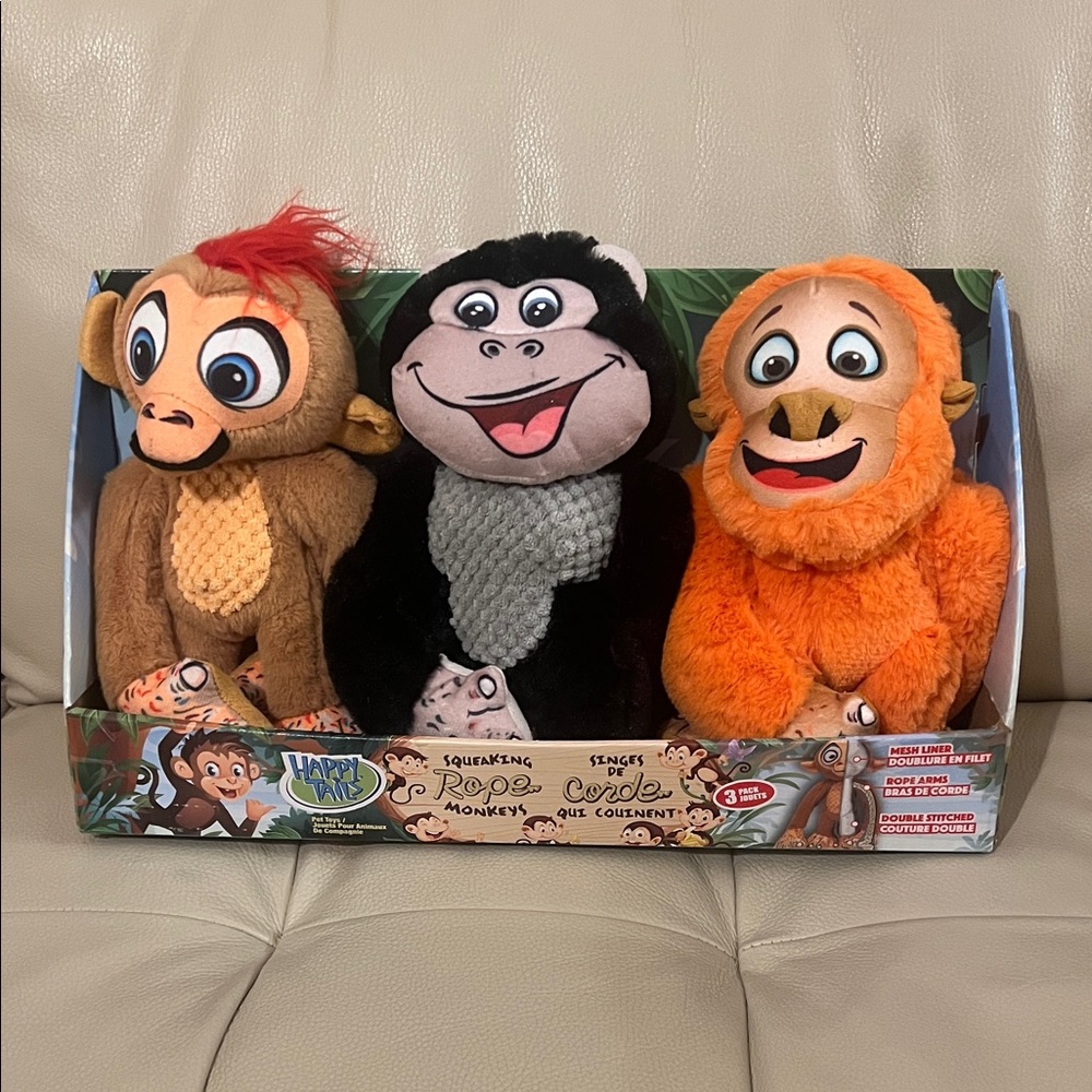 Happy Tails Plush Pet Toys Set